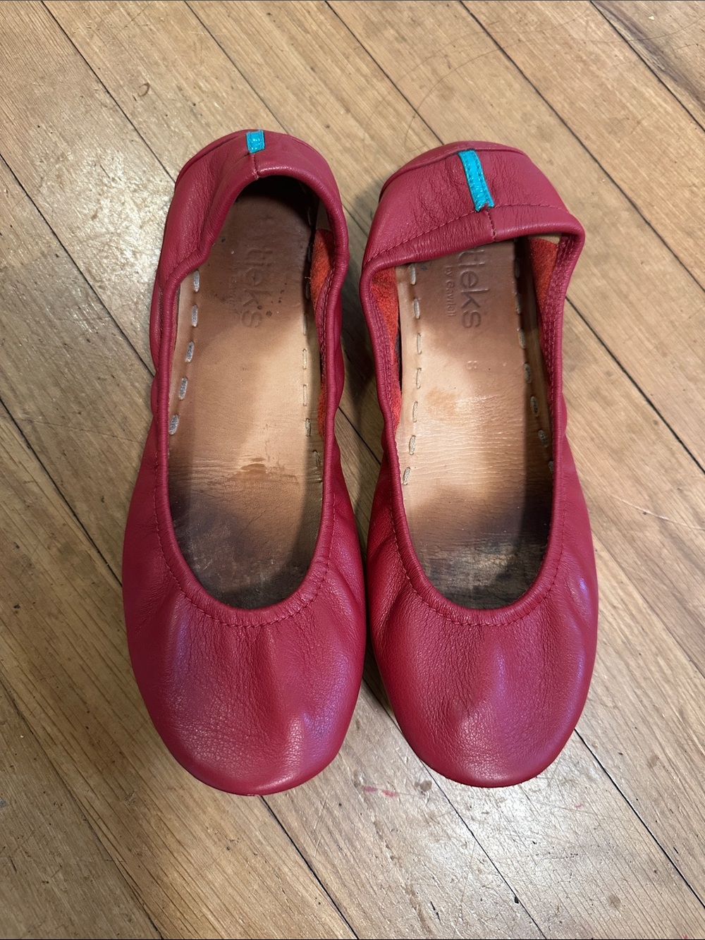 Tieks flat red shoes